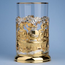 Подстаканник "Чаепитие" (серебрение, золочение)