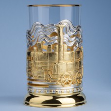 Подстаканник "Паровозы" (серебрение, золочение)